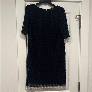 Tahari ASL Navy Floral Lace Mini Dress